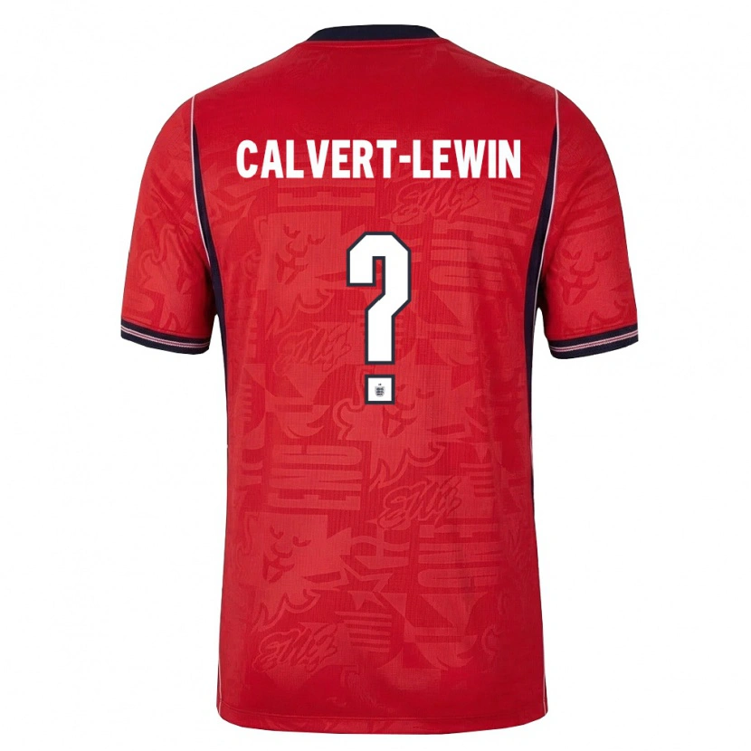 Danxen Män England Dominic Calvert-Lewin #0 Röd Marin Vit Bortatröja Matchtröjor 26-28 Tröjor T-Tröja