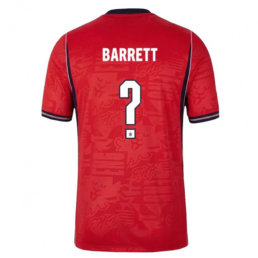 Danxen Män England Marlow Barrett #0 Röd Marin Vit Bortatröja Matchtröjor 26-28 Tröjor T-Tröja