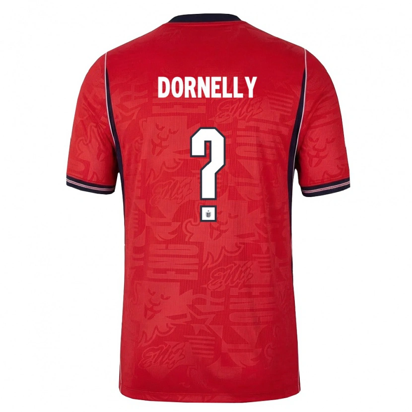 Danxen Män England James Dornelly #0 Röd Marin Vit Bortatröja Matchtröjor 26-28 Tröjor T-Tröja