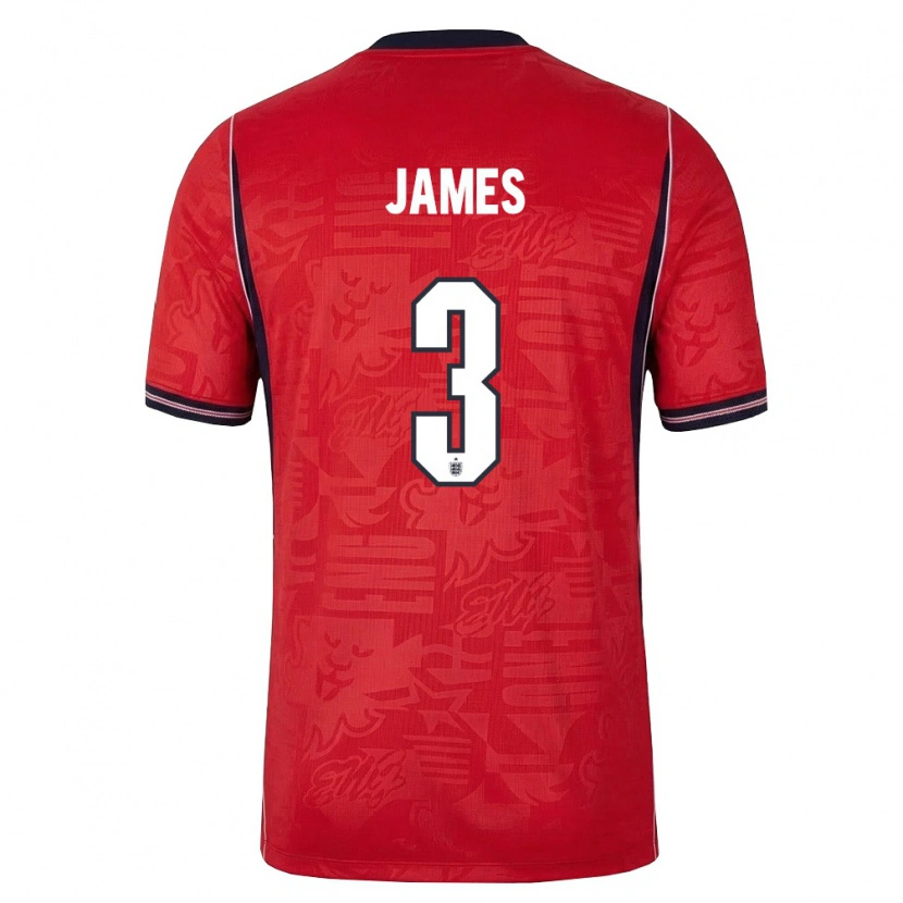 Danxen Män England Reece James #3 Röd Marin Vit Bortatröja Matchtröjor 26-28 Tröjor T-Tröja