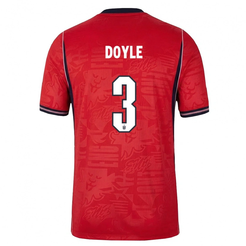 Danxen Män England Callum Doyle #3 Röd Marin Vit Bortatröja Matchtröjor 26-28 Tröjor T-Tröja