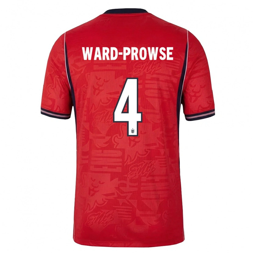 Danxen Män England James Ward-Prowse #4 Röd Marin Vit Bortatröja Matchtröjor 26-28 Tröjor T-Tröja