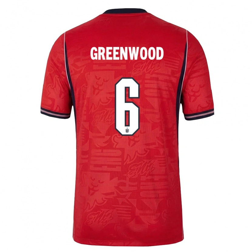 Danxen Män England Alex Greenwood #6 Röd Marin Vit Bortatröja Matchtröjor 26-28 Tröjor T-Tröja
