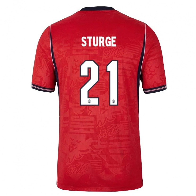 Danxen Män England Zak Sturge #21 Röd Marin Vit Bortatröja Matchtröjor 26-28 Tröjor T-Tröja