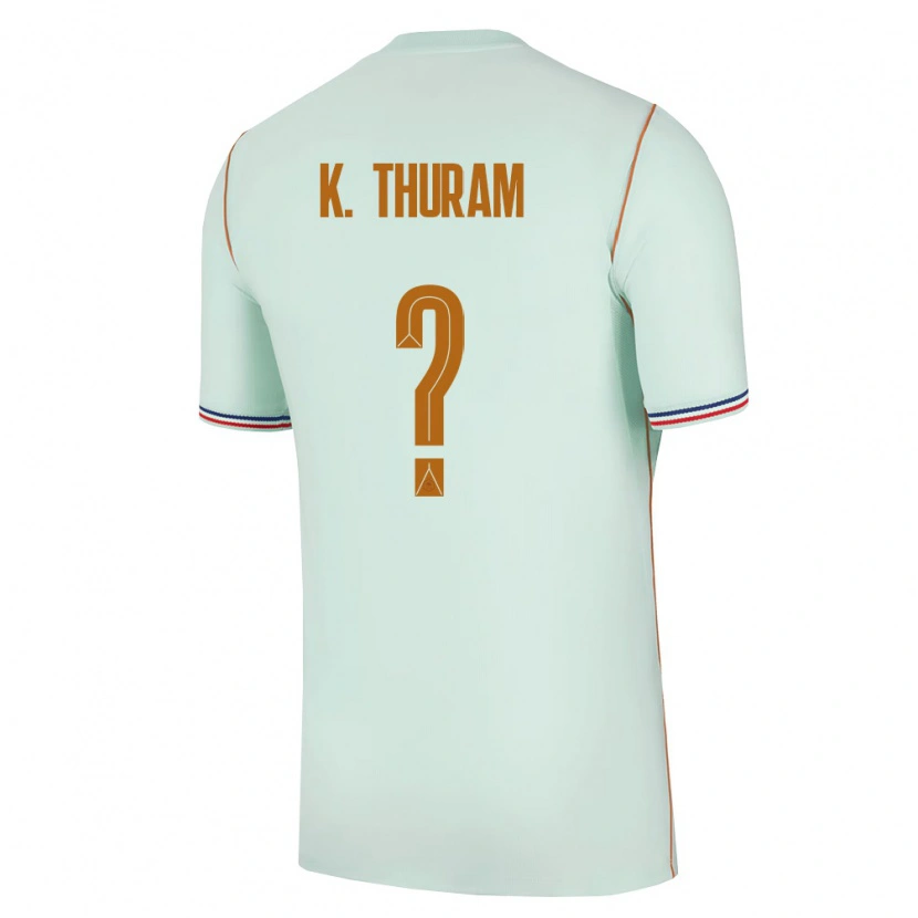 Danxen Män Frankrike Khéphren Thuram #0 Grön Guld Bortatröja Matchtröjor 26-28 Tröjor T-Tröja
