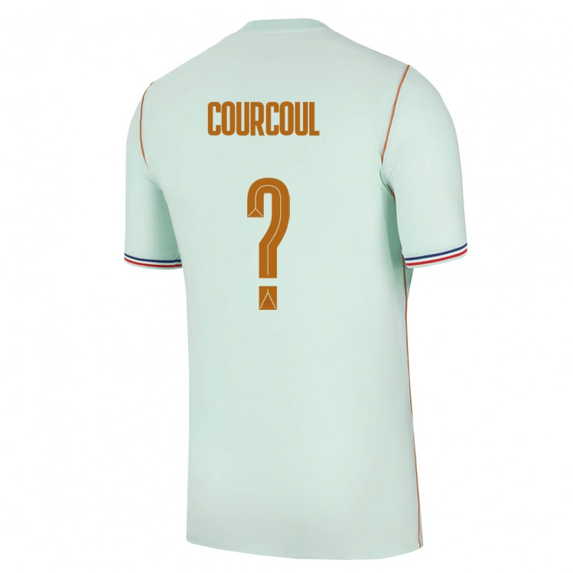 Danxen Män Frankrike Marius Courcoul #0 Grön Guld Bortatröja Matchtröjor 26-28 Tröjor T-Tröja