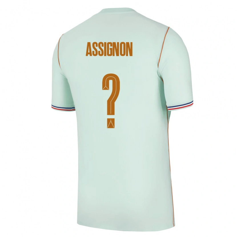 Danxen Män Frankrike Kenny Assignon #0 Grön Guld Bortatröja Matchtröjor 26-28 Tröjor T-Tröja