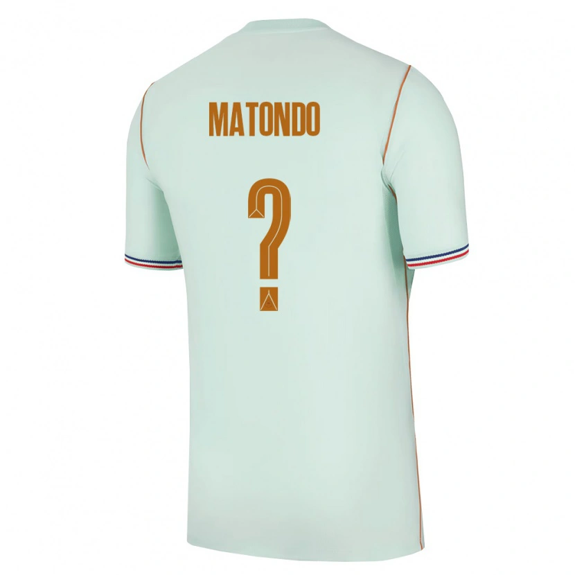 Danxen Män Frankrike Rudy Matondo #0 Grön Guld Bortatröja Matchtröjor 26-28 Tröjor T-Tröja