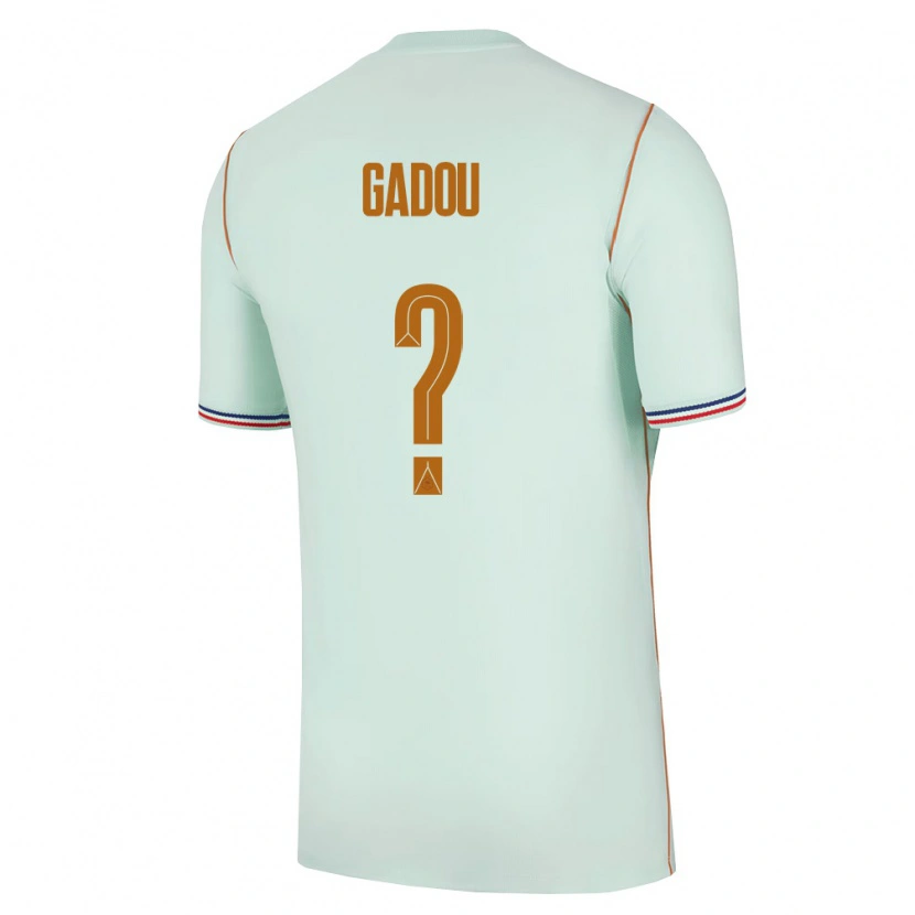 Danxen Män Frankrike Arone Gadou #0 Grön Guld Bortatröja Matchtröjor 26-28 Tröjor T-Tröja