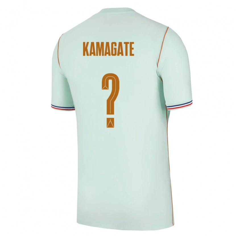 Danxen Män Frankrike Mohamed Kamagate #0 Grön Guld Bortatröja Matchtröjor 26-28 Tröjor T-Tröja