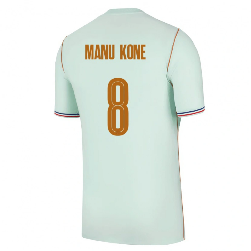 Danxen Män Frankrike Manu Koné #8 Grön Guld Bortatröja Matchtröjor 26-28 Tröjor T-Tröja