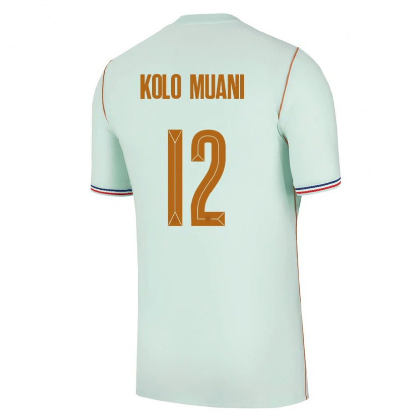 Danxen Män Frankrike Randal Kolo Muani #12 Grön Guld Bortatröja Matchtröjor 26-28 Tröjor T-Tröja