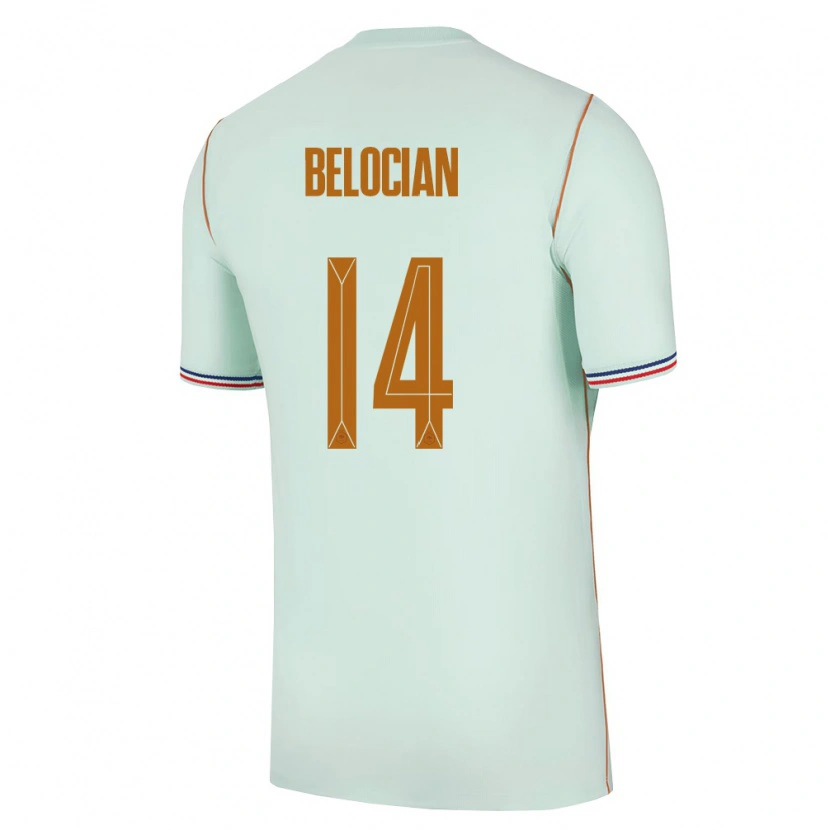 Danxen Män Frankrike Jeanuël Belocian #14 Grön Guld Bortatröja Matchtröjor 26-28 Tröjor T-Tröja