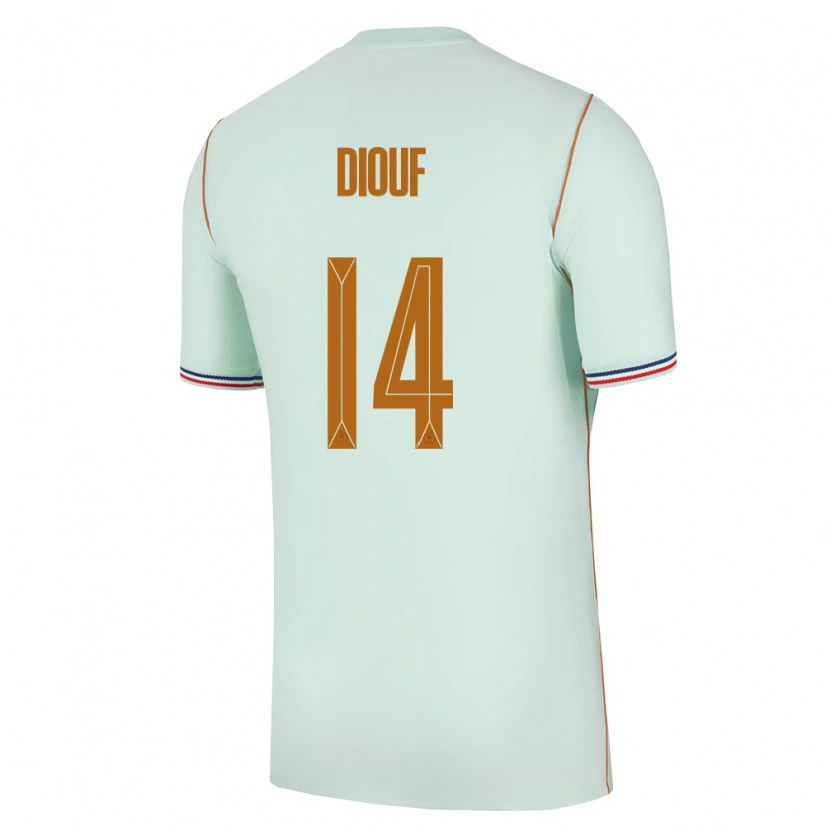Danxen Män Frankrike Andy Diouf #14 Grön Guld Bortatröja Matchtröjor 26-28 Tröjor T-Tröja