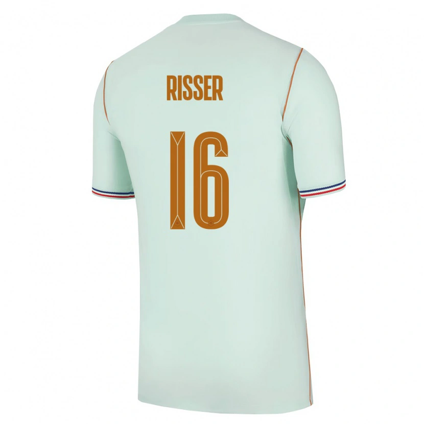 Danxen Män Frankrike Robin Risser #16 Grön Guld Bortatröja Matchtröjor 26-28 Tröjor T-Tröja