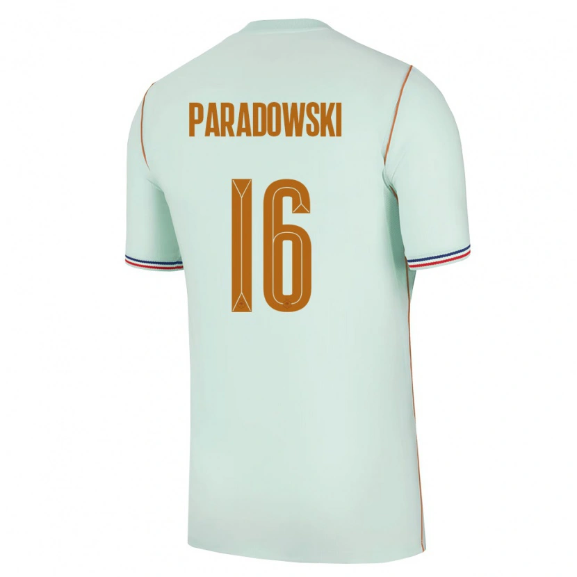 Danxen Män Frankrike Tao Paradowski #16 Grön Guld Bortatröja Matchtröjor 26-28 Tröjor T-Tröja