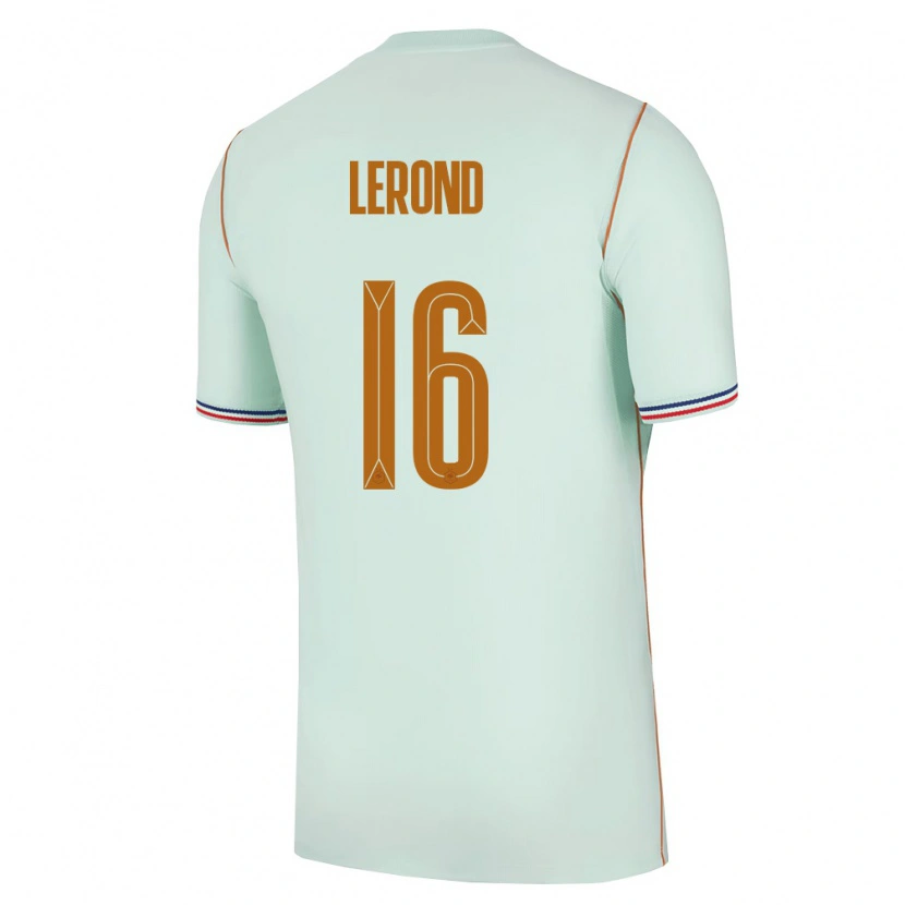 Danxen Män Frankrike Justine Lerond #16 Grön Guld Bortatröja Matchtröjor 26-28 Tröjor T-Tröja