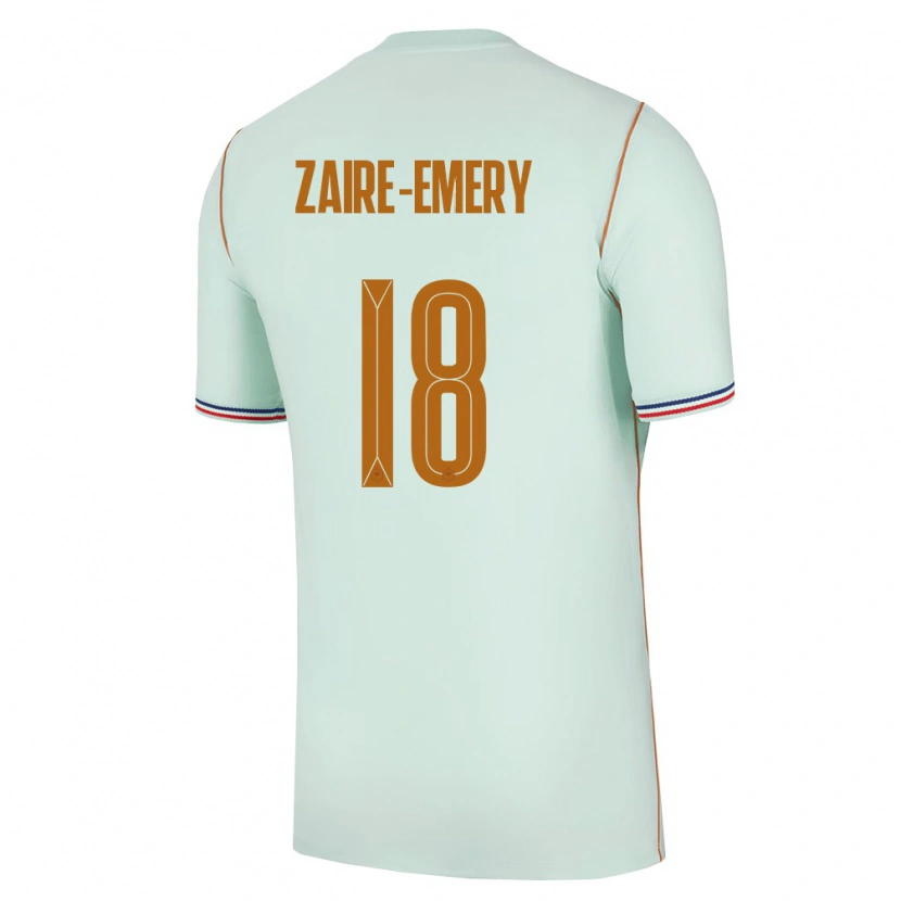 Danxen Män Frankrike Warren Zaïre-Emery #18 Grön Guld Bortatröja Matchtröjor 26-28 Tröjor T-Tröja