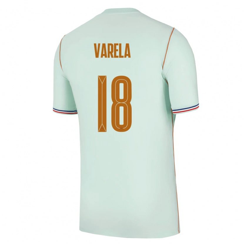 Danxen Män Frankrike Jordan Varela #18 Grön Guld Bortatröja Matchtröjor 26-28 Tröjor T-Tröja