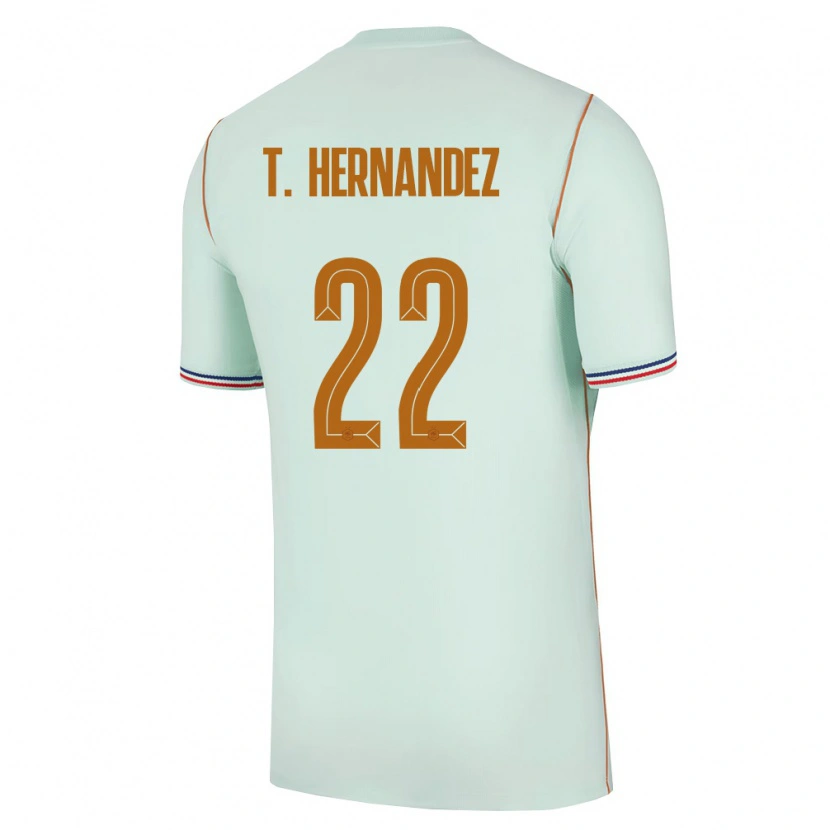 Danxen Män Frankrike Theo Hernández #22 Grön Guld Bortatröja Matchtröjor 26-28 Tröjor T-Tröja
