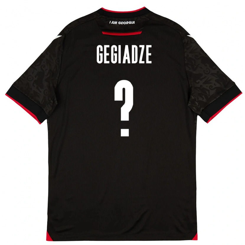 Danxen Män Georgia Saba Gegiadze #0 Svart Vit Röd Bortatröja Matchtröjor 26-28 Tröjor T-Tröja