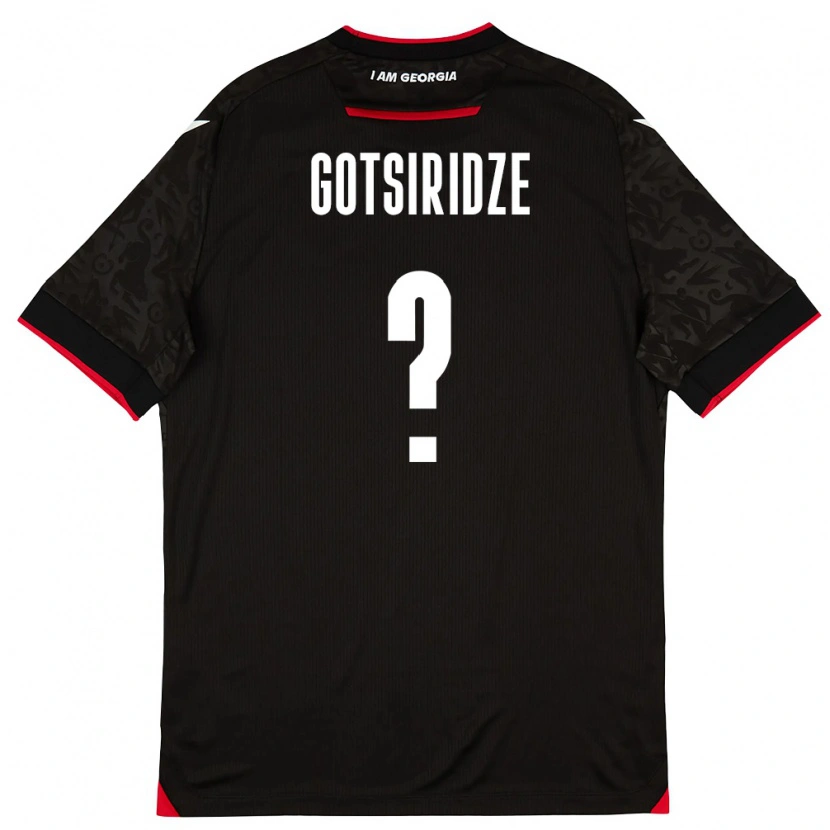 Danxen Män Georgia Davit Gotsiridze #0 Svart Vit Röd Bortatröja Matchtröjor 26-28 Tröjor T-Tröja