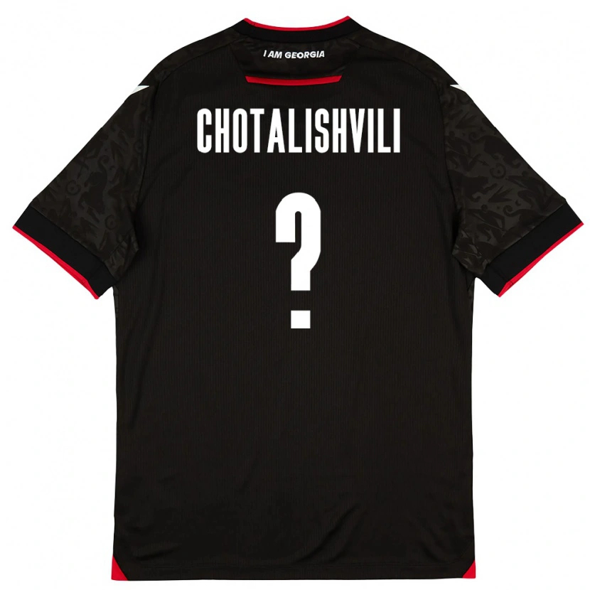 Danxen Män Georgia Tsotne Chotalishvili #0 Svart Vit Röd Bortatröja Matchtröjor 26-28 Tröjor T-Tröja