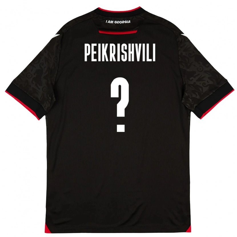 Danxen Män Georgia Aleksandre Peikrishvili #0 Svart Vit Röd Bortatröja Matchtröjor 26-28 Tröjor T-Tröja
