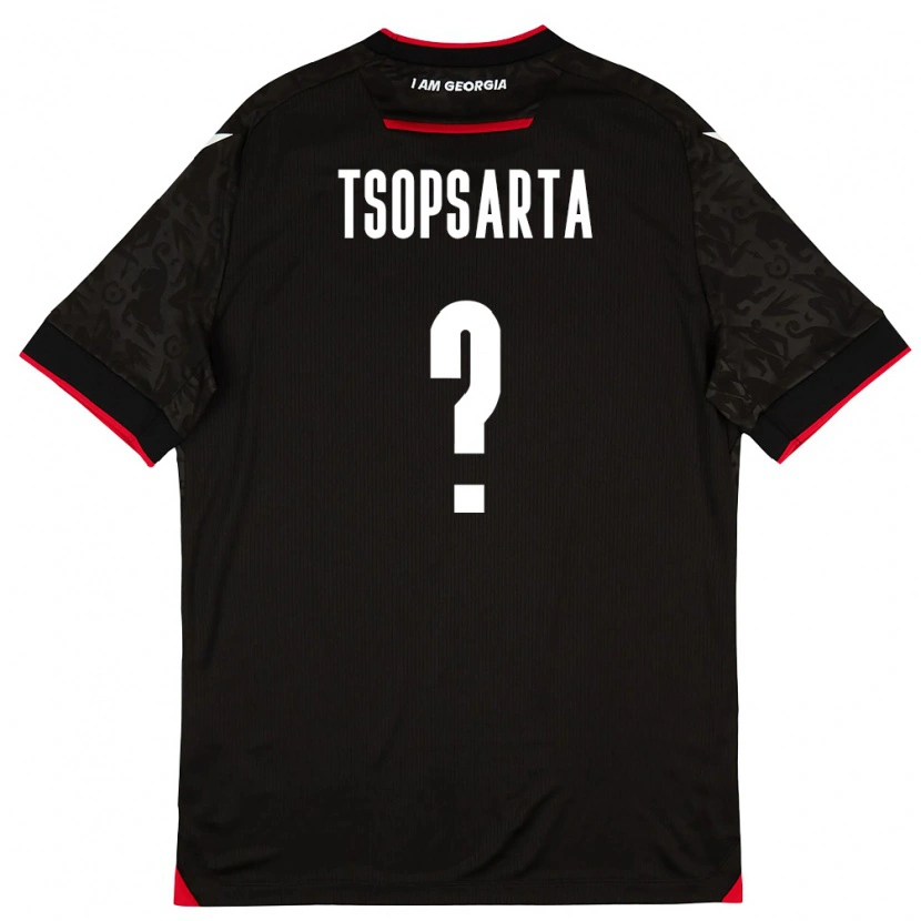 Danxen Män Georgia Natela Tsopsarta #0 Svart Vit Röd Bortatröja Matchtröjor 26-28 Tröjor T-Tröja