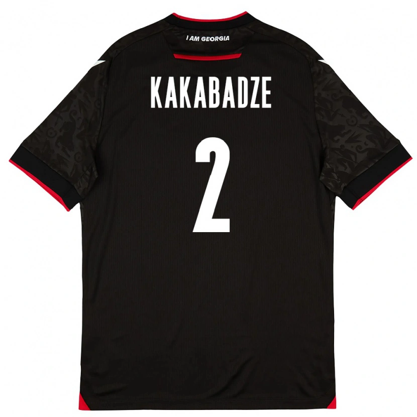 Danxen Män Georgia Otar Kakabadze #2 Svart Vit Röd Bortatröja Matchtröjor 26-28 Tröjor T-Tröja