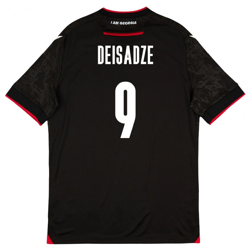 Danxen Män Georgia Diego Deisadze #9 Svart Vit Röd Bortatröja Matchtröjor 26-28 Tröjor T-Tröja