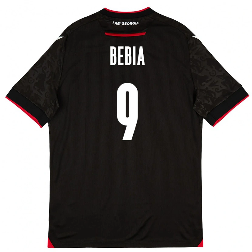 Danxen Män Georgia Maiko Bebia #9 Svart Vit Röd Bortatröja Matchtröjor 26-28 Tröjor T-Tröja