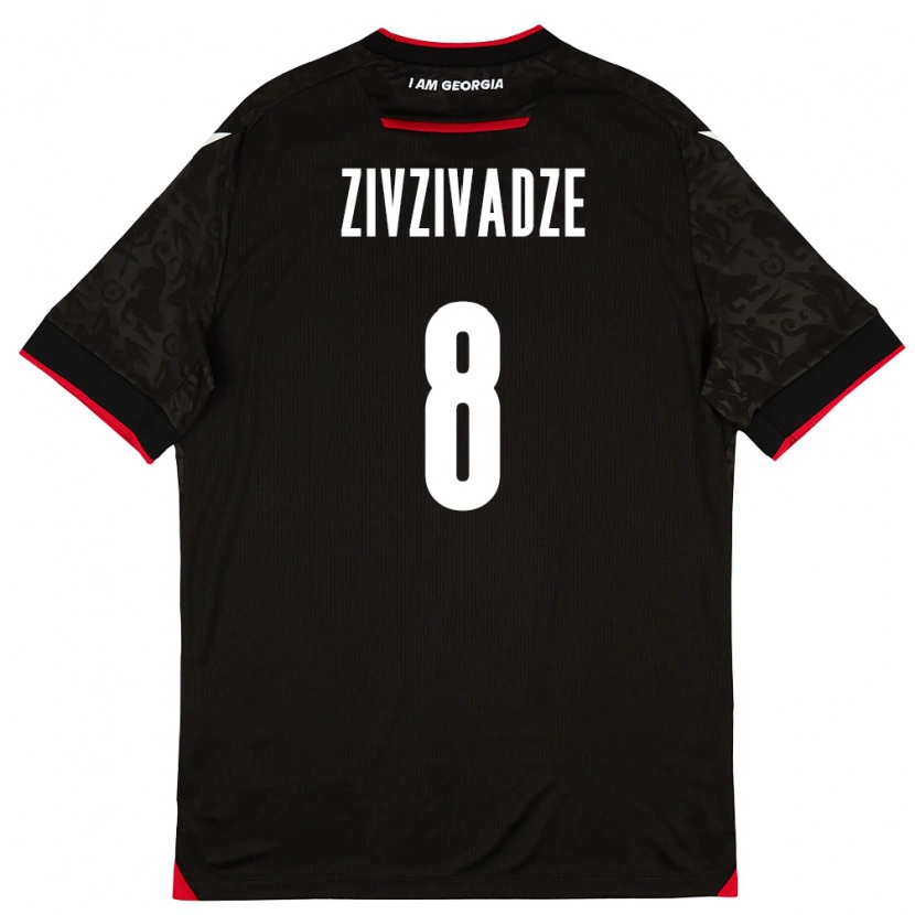 Danxen Män Georgia Budu Zivzivadze #8 Svart Vit Röd Bortatröja Matchtröjor 26-28 Tröjor T-Tröja