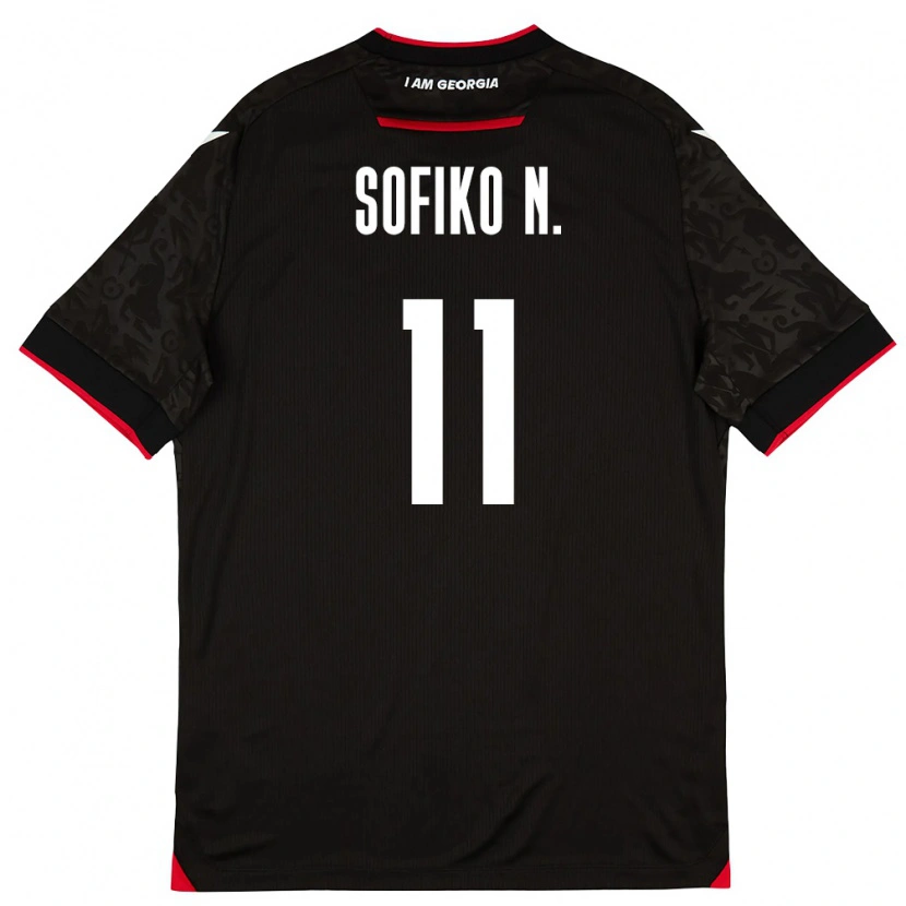 Danxen Män Georgia Sofiko Narsia #11 Svart Vit Röd Bortatröja Matchtröjor 26-28 Tröjor T-Tröja