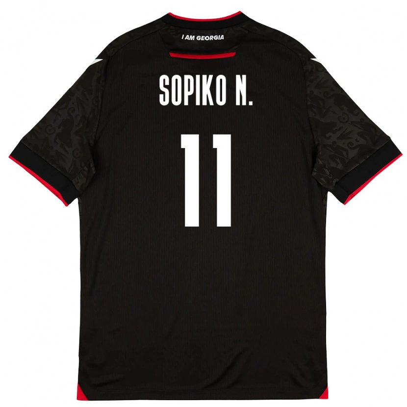 Danxen Män Georgia Sopiko Narsia #11 Svart Vit Röd Bortatröja Matchtröjor 26-28 Tröjor T-Tröja
