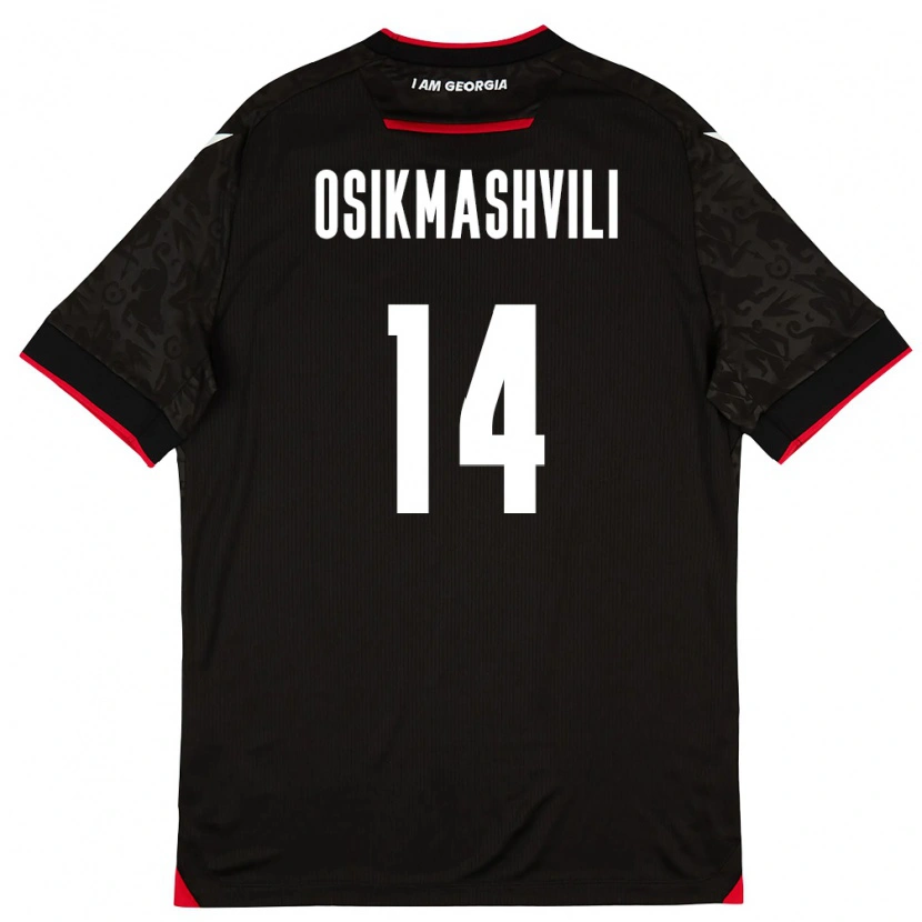 Danxen Män Georgia Levan Osikmashvili #14 Svart Vit Röd Bortatröja Matchtröjor 26-28 Tröjor T-Tröja