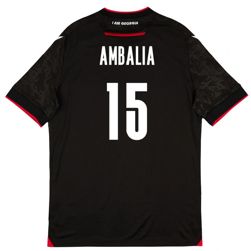 Danxen Män Georgia Tinatin Ambalia #15 Svart Vit Röd Bortatröja Matchtröjor 26-28 Tröjor T-Tröja