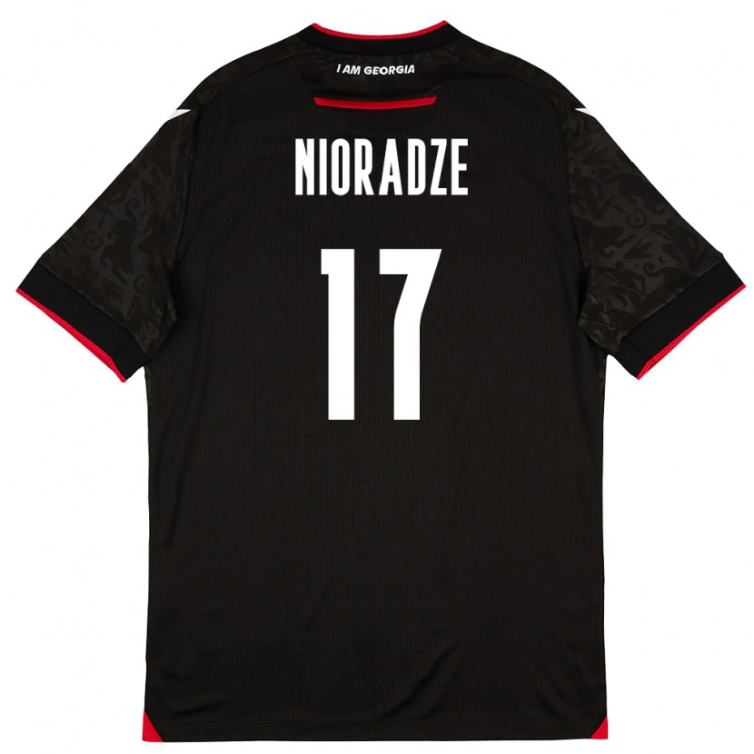 Danxen Män Georgia Saba Nioradze #17 Svart Vit Röd Bortatröja Matchtröjor 26-28 Tröjor T-Tröja