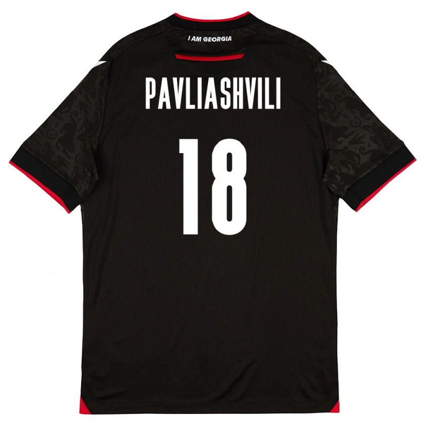 Danxen Män Georgia Ana Pavliashvili #18 Svart Vit Röd Bortatröja Matchtröjor 26-28 Tröjor T-Tröja