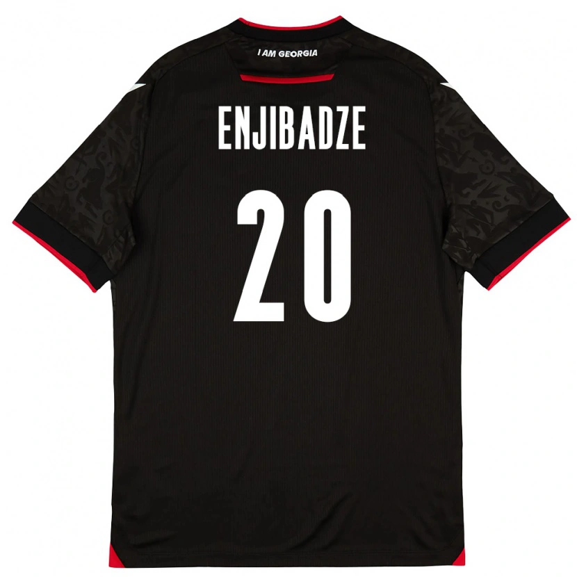 Danxen Män Georgia Elene Enjibadze #20 Svart Vit Röd Bortatröja Matchtröjor 26-28 Tröjor T-Tröja