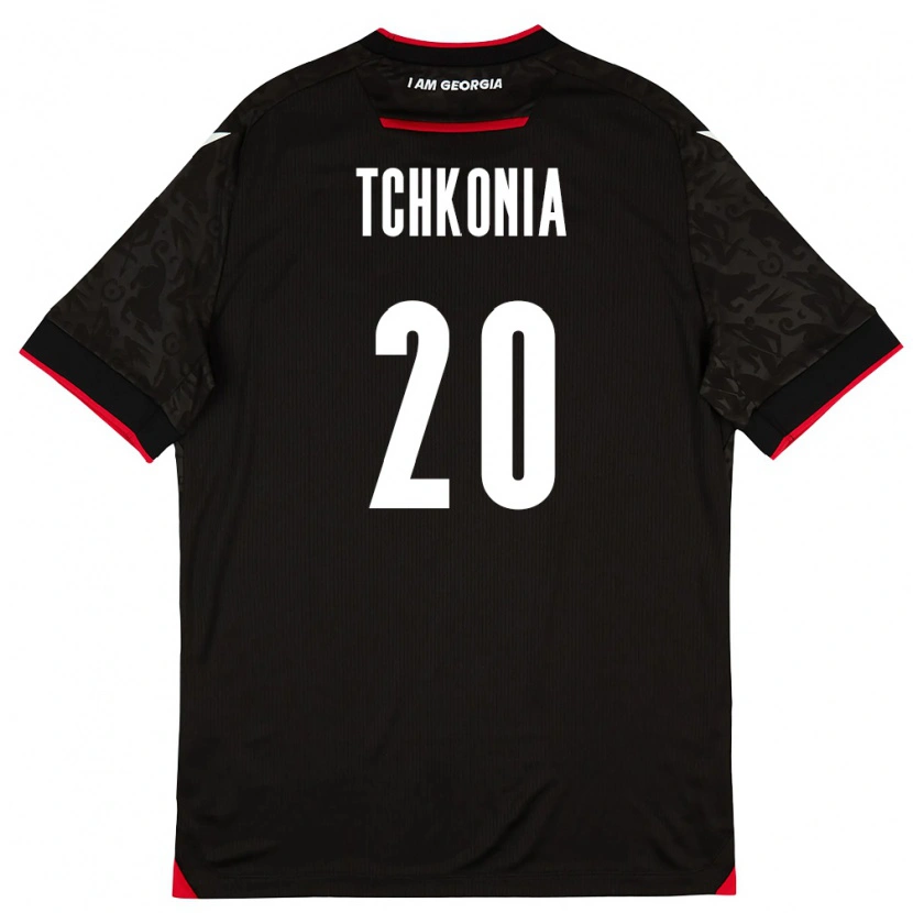 Danxen Män Georgia Khatia Tchkonia #20 Svart Vit Röd Bortatröja Matchtröjor 26-28 Tröjor T-Tröja