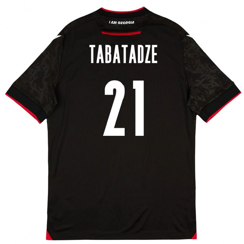 Danxen Män Georgia Giorgi Tabatadze #21 Svart Vit Röd Bortatröja Matchtröjor 26-28 Tröjor T-Tröja