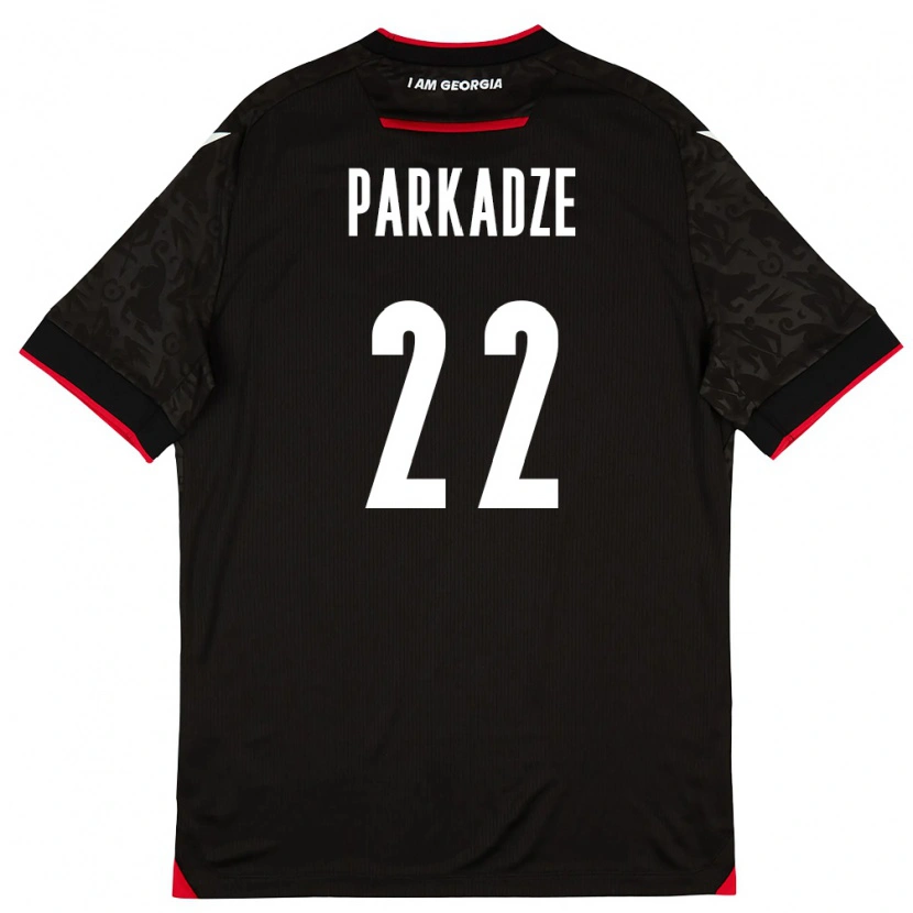 Danxen Män Georgia Luka Parkadze #22 Svart Vit Röd Bortatröja Matchtröjor 26-28 Tröjor T-Tröja