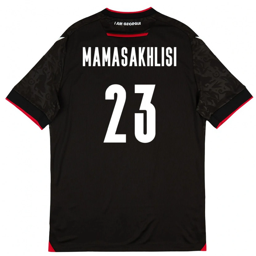 Danxen Män Georgia Luka Mamasakhlisi #23 Svart Vit Röd Bortatröja Matchtröjor 26-28 Tröjor T-Tröja