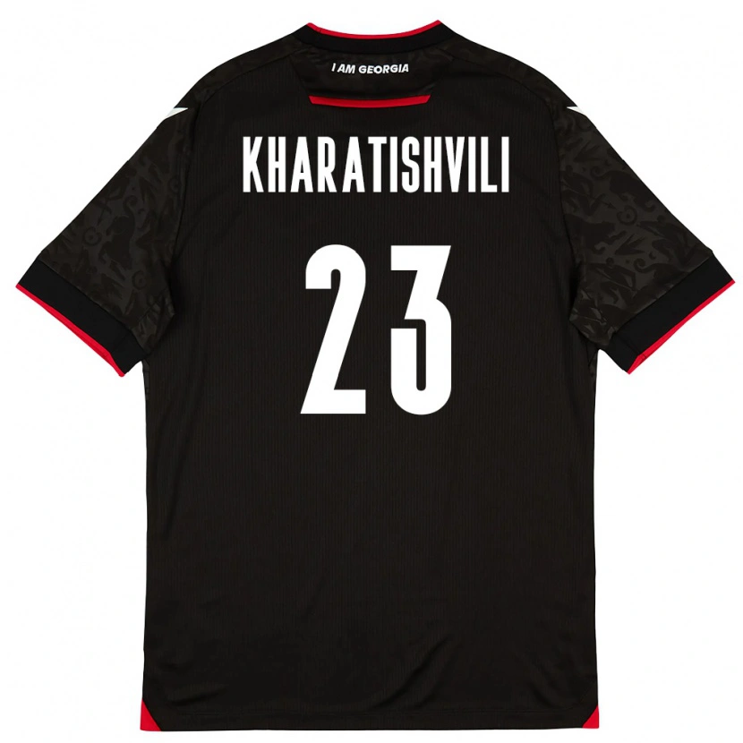 Danxen Män Georgia Luka Kharatishvili #23 Svart Vit Röd Bortatröja Matchtröjor 26-28 Tröjor T-Tröja