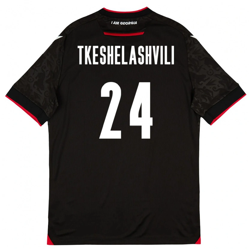 Danxen Män Georgia Amiran Tkeshelashvili #24 Svart Vit Röd Bortatröja Matchtröjor 26-28 Tröjor T-Tröja