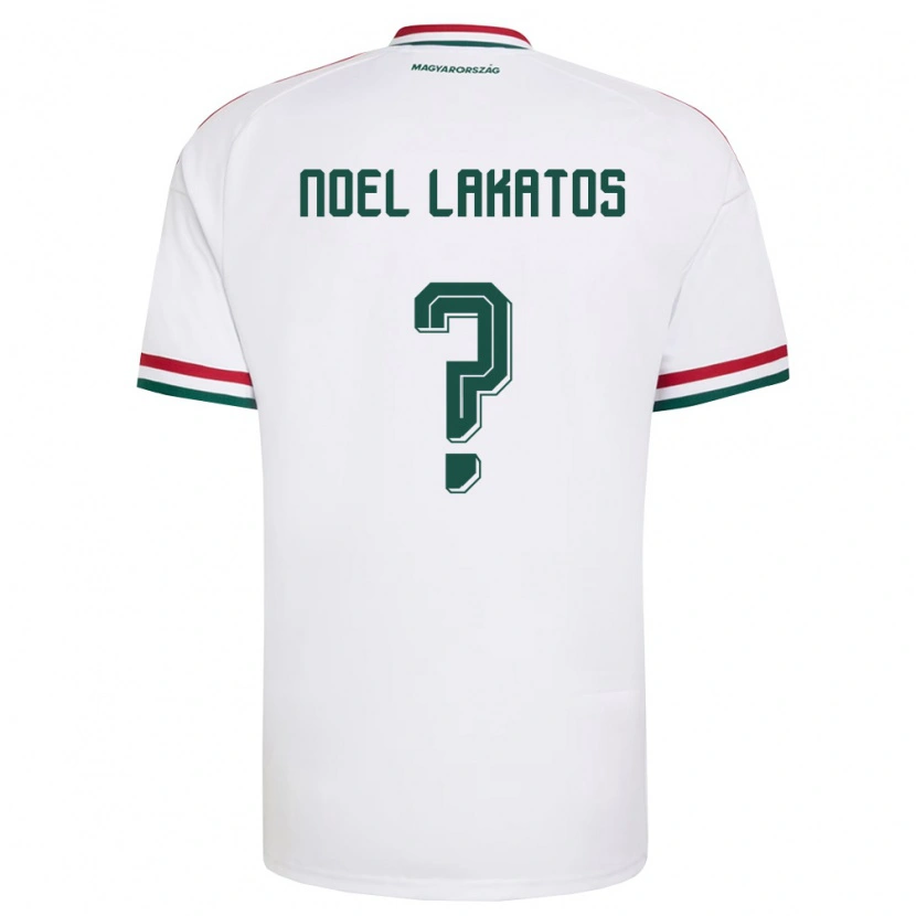 Danxen Män Ungern Noel Lakatos #0 Vit Röd Grön Bortatröja Matchtröjor 26-28 Tröjor T-Tröja