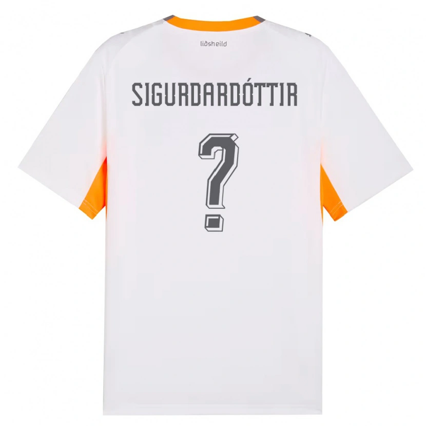 Danxen Män Island Sandra Sigurðardóttir #0 Vit Orange Grå Bortatröja Matchtröjor 26-28 Tröjor T-Tröja