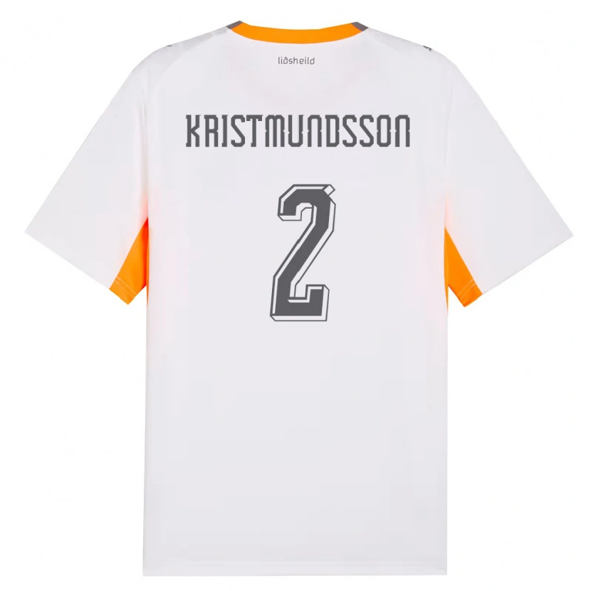 Danxen Män Island Darri Kristmundsson #2 Vit Orange Grå Bortatröja Matchtröjor 26-28 Tröjor T-Tröja