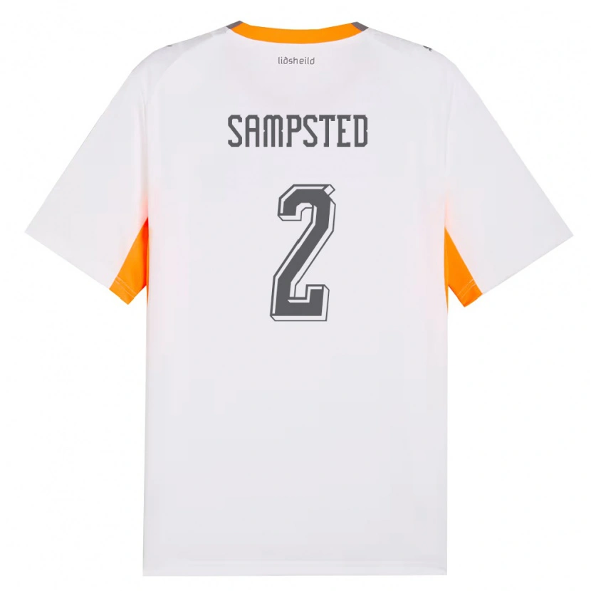 Danxen Män Island Alfons Sampsted #2 Vit Orange Grå Bortatröja Matchtröjor 26-28 Tröjor T-Tröja